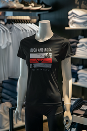 Black Oversized - Rock N Roll With Music Women Oversized 240 Design | Women Fashion