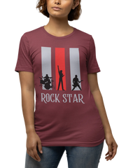 Rock Star Women Regular Fit Tshirt 180 Maroon Regular Fit Tshirt - Premium Cotton Women Wear