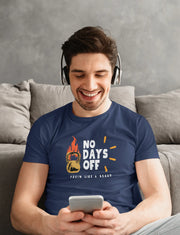 No Days Off Men Regular Fit Tshirt 180 Navy Blue Regular Fit Tshirt - Premium Cotton Men Wear