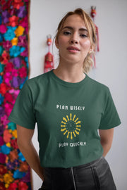 Premium Bottle Green Regular Fit Tshirt for Women - 180 GSM Cotton | Fullmoon Styles