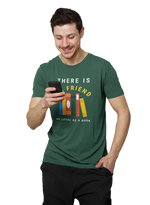 Comfortable Men Regular Fit Tshirt in Bottle Green - 180 GSM | Fullmoon Styles