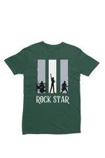 Women Regular Fit Tshirt - Rock Star Women Regular Fit Tshirt 180 Bottle Green | Fullmoon Styles