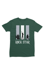 Women Regular Fit Tshirt - Rock Star Women Regular Fit Tshirt 180 Bottle Green | Fullmoon Styles