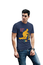 Comfortable Men Regular Fit Tshirt in Navy Blue - 180 GSM | Fullmoon Styles