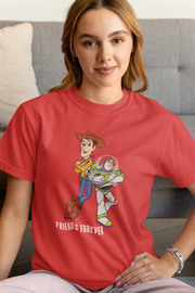 Red Oversized - Woody And Buzz Friends Forever Women Oversized 210 Design | Women Fashion