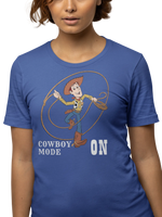 Woody Cowboy Mode On Women Regular Fit Tshirt 180 Royal Blue Regular Fit Tshirt - Premium Cotton Women Wear