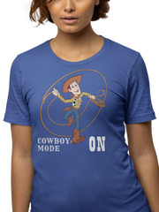 Woody Cowboy Mode On Women Regular Fit Tshirt 180 Royal Blue Regular Fit Tshirt - Premium Cotton Women Wear