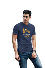 Lets Make Some Noise Men Regular Fit Tshirt 180 Navy Blue Regular Fit Tshirt - Premium Cotton Men Wear