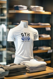 White Regular Fit Tshirt - Gym Mode On Men Regular Fit Tshirt 180 Design | Men Fashion