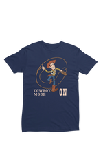 Men Oversized - Woody Cowboy Mode On Men Oversized 210 Navy Blue | Fullmoon Styles