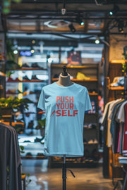 Push Yourself Women Regular Fit Tshirt 180 Sky Blue Regular Fit Tshirt - Premium Cotton Women Wear