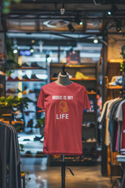 Red Oversized - Music Is My Life Women Oversized 210 Design | Women Fashion