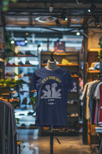 Navy Blue Regular Fit Tshirt - Good Day To Read Women Regular Fit Tshirt 180 Design | Women Fashion