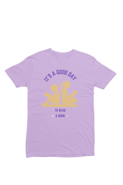 Good Day To Read Women Regular Fit Tshirt 180 Lavender Regular Fit Tshirt - Premium Cotton Women Wear