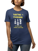 Navy Blue Regular Fit Tshirt - Waiting For Command Women Regular Fit Tshirt 180 Design | Women Fashion