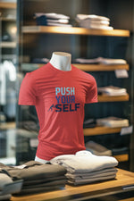 Red Regular Fit Tshirt - Push Yourself Men Regular Fit Tshirt 180 Design | Men Fashion