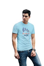 Lets Make Some Noise Men Regular Fit Tshirt 180 Sky Blue Regular Fit Tshirt - Premium Cotton Men Wear