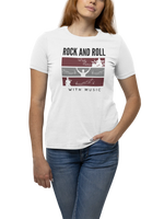 Rock N Roll With Music Women Oversized 240 White Oversized - Premium Cotton Women Wear