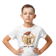 Toy Story Woody Sheriff Kids Regular Fit Tshirt 180 White Regular Fit Tshirt - Premium Cotton Kids Wear