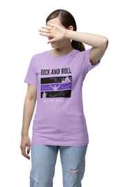 Rock N Roll With Music Women Oversized 210 Lavender Oversized - Premium Cotton Women Wear