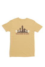 Chess Think Before You Move Men Regular Fit Tshirt 180 Beige Regular Fit Tshirt - Premium Cotton Men Wear
