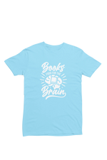 Sky Blue Regular Fit Tshirt - Books Food For Brain Men Regular Fit Tshirt 180 Design | Men Fashion