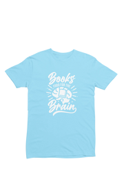 Sky Blue Regular Fit Tshirt - Books Food For Brain Women Regular Fit Tshirt 180 Design | Women Fashion