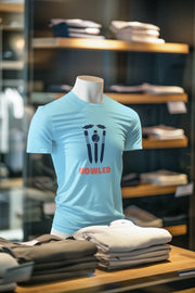 Sky Blue Regular Fit Tshirt - Bowled Men Regular Fit Tshirt 180 Design | Men Fashion