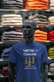 Royal Blue Regular Fit Tshirt - Waiting For Command Men Regular Fit Tshirt 180 Design | Men Fashion