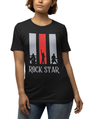 Rock Star Women Regular Fit Tshirt 180 Black Regular Fit Tshirt - Premium Cotton Women Wear