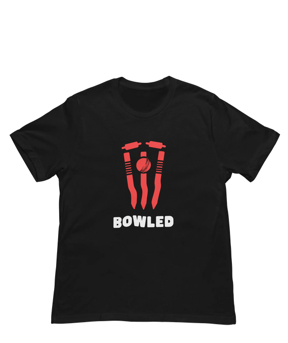 Men Regular Fit Tshirt - Bowled Men Regular Fit Tshirt 180 Black | Fullmoon Styles
