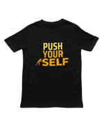 Men Regular Fit Tshirt - Push Yourself Men Regular Fit Tshirt 180 Black | Fullmoon Styles