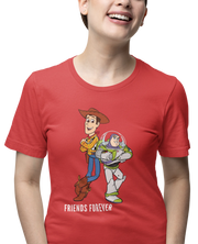 Woody And Buzz Friends Forever Women Oversized 240 Red Oversized - Premium Cotton Women Wear