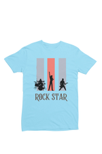 Women Regular Fit Tshirt - Rock Star Women Regular Fit Tshirt 180 Sky Blue | Fullmoon Styles