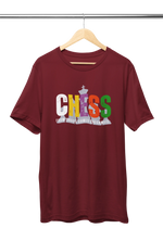 Men Regular Fit Tshirt - Chaos Checkmate Men Regular Fit Tshirt 180 Maroon | Fullmoon Styles