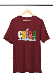 Men Regular Fit Tshirt - Chaos Checkmate Men Regular Fit Tshirt 180 Maroon | Fullmoon Styles