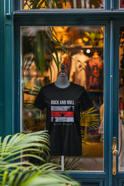 Black Regular Fit Tshirt - Rock N Roll With Music Women Regular Fit Tshirt 180 Design | Women Fashion