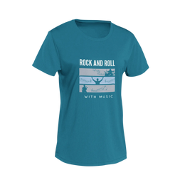 Women Oversized - Rock N Roll With Music Women Oversized 240 Teal Blue | Fullmoon Styles