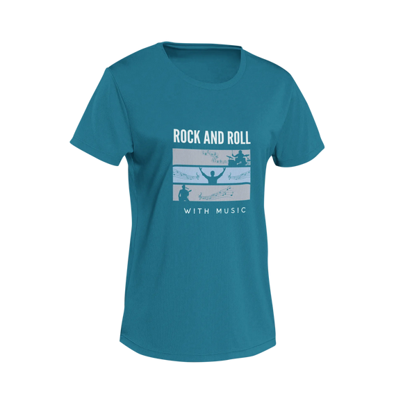 Women Oversized - Rock N Roll With Music Women Oversized 240 Teal Blue | Fullmoon Styles