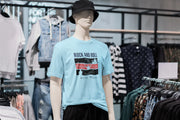 Sky Blue Regular Fit Tshirt - Rock N Roll With Music Men Regular Fit Tshirt 180 Design | Men Fashion