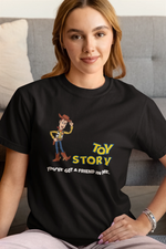 Toy Story Woody Women Oversized 180 Black Oversized - Premium Cotton Women Wear