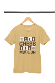 Women Regular Fit Tshirt - Chess Mode On Women Regular Fit Tshirt 180 Beige | Fullmoon Styles