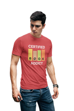 Men Regular Fit Tshirt - Certified Book Addict Men Regular Fit Tshirt 180 Red | Fullmoon Styles