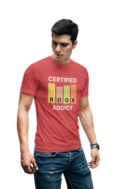 Men Regular Fit Tshirt - Certified Book Addict Men Regular Fit Tshirt 180 Red | Fullmoon Styles