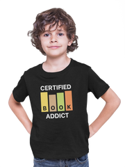 Certified Book Addict Kids Regular Fit Tshirt 180 Black Regular Fit Tshirt - Premium Cotton Kids Wear