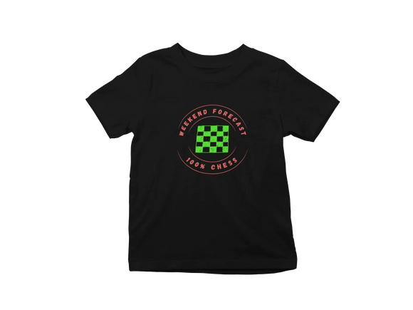 Kids Regular Fit Tshirt - Chess Forecast Kids Regular Fit Tshirt 180 Black | Fullmoon Styles