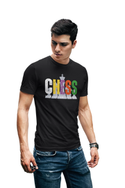 Chaos Checkmate Men Regular Fit Tshirt 180 Black Regular Fit Tshirt - Premium Cotton Men Wear