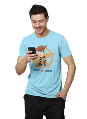 Comfortable Men Regular Fit Tshirt in Sky Blue - 180 GSM | Fullmoon Styles