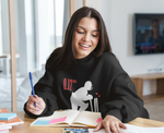 Comfortable Women Regular Fit Sweatshirt in Black - 320 GSM | Fullmoon Styles