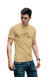 Beige Regular Fit Tshirt - We Are Future Kings Men Regular Fit Tshirt 180 Design | Men Fashion